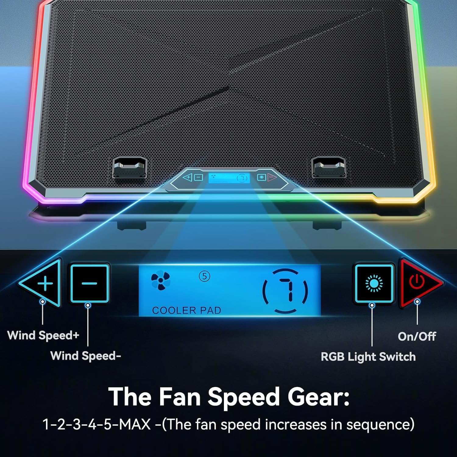 RGB Laptop Cooling Pad Gaming  - огляд і ціна Laptop Cooling Pad